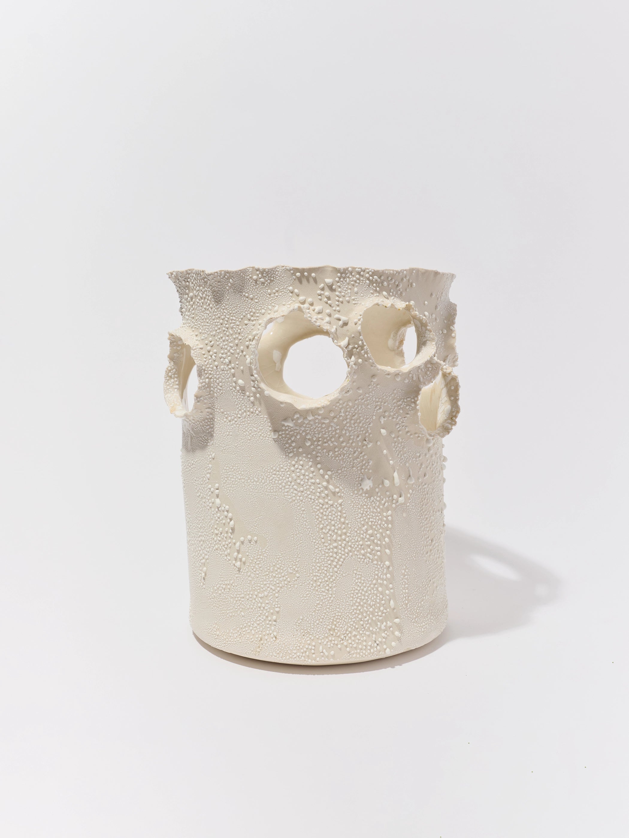 White Lichen Roosting Vase