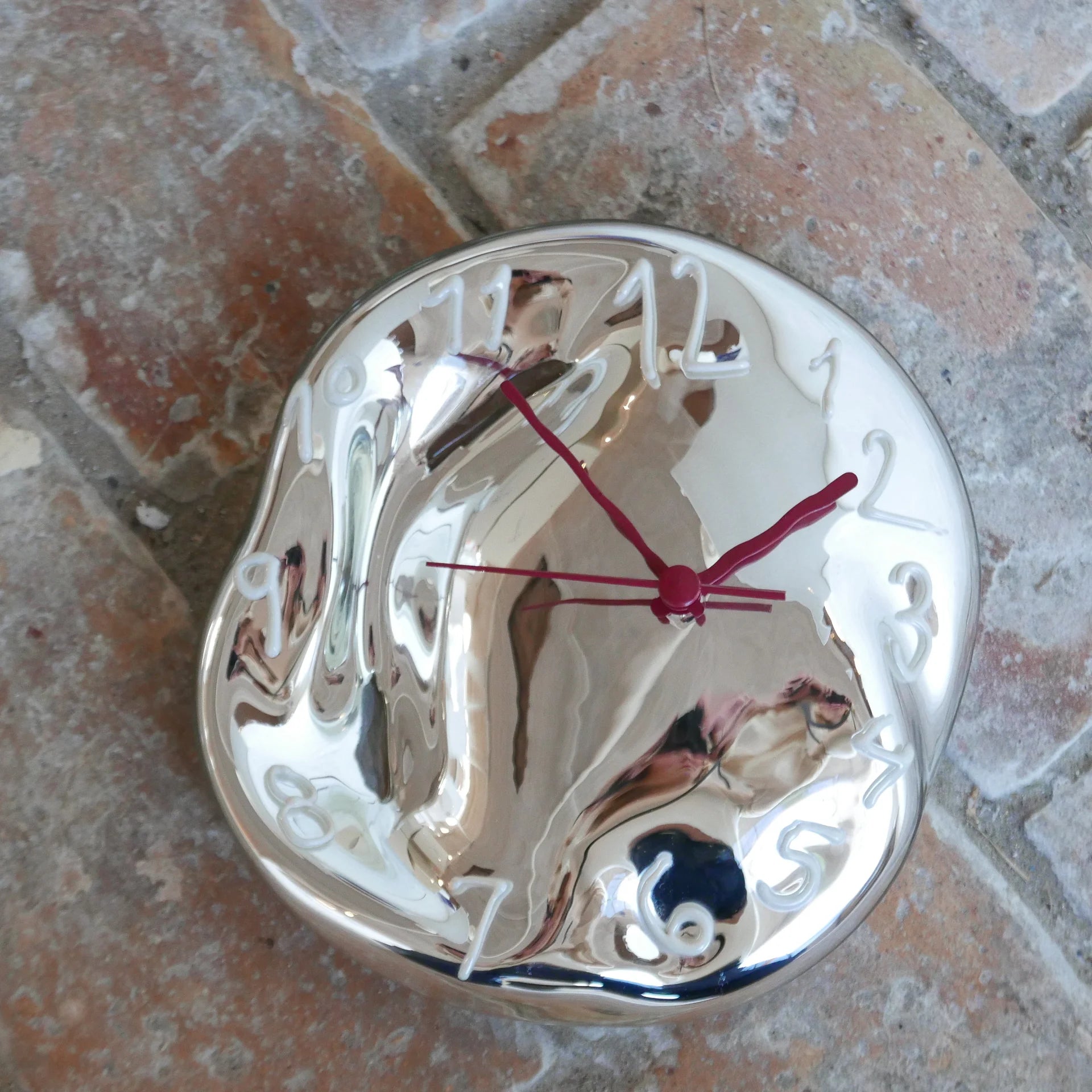 Glass Wall Clock (Red)