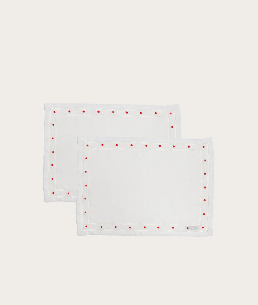 À Jour Stitch and Dot Embroidery Placemats
