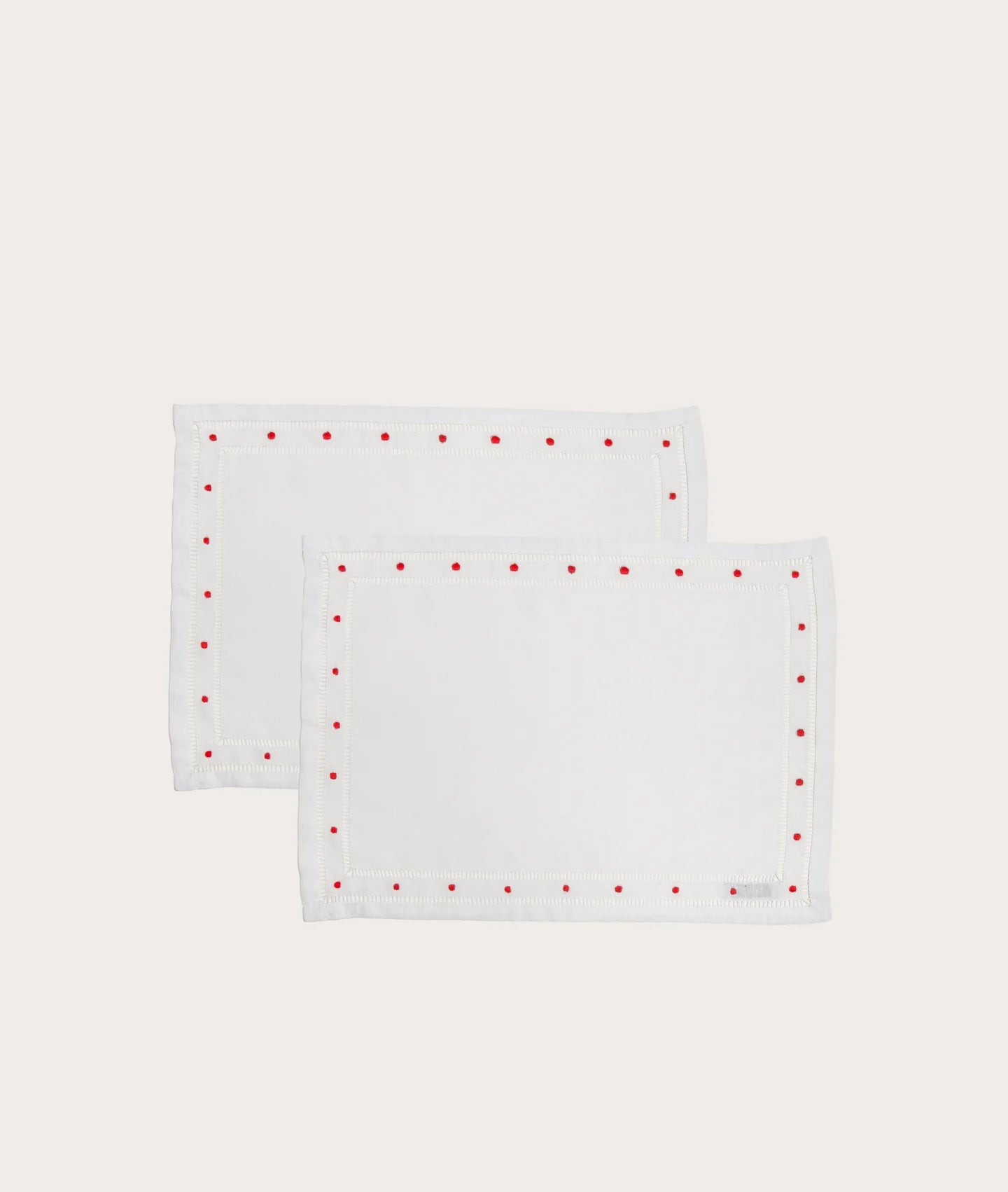 À Jour Stitch and Dot Embroidery Placemats