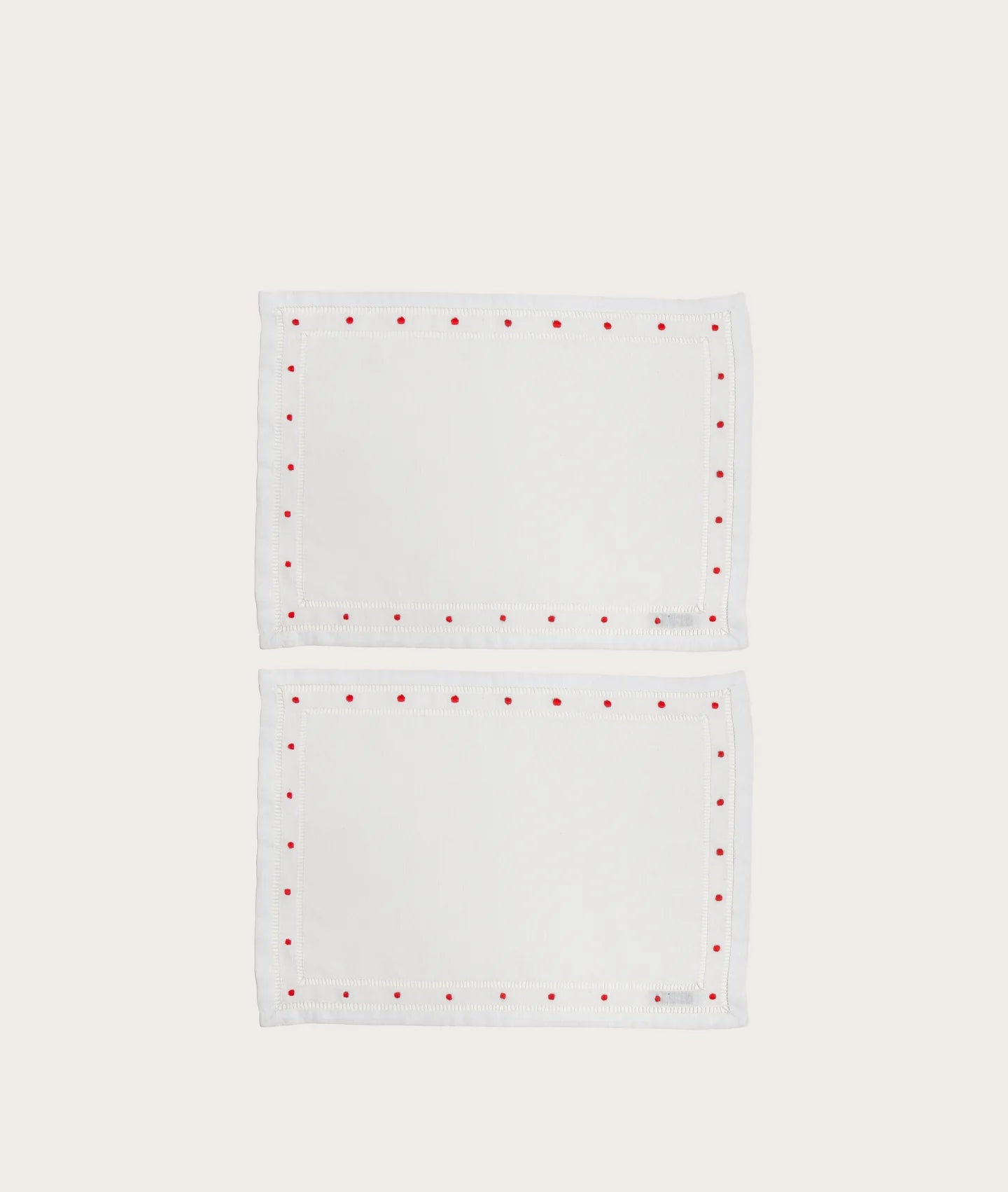 À Jour Stitch and Dot Embroidery Placemats