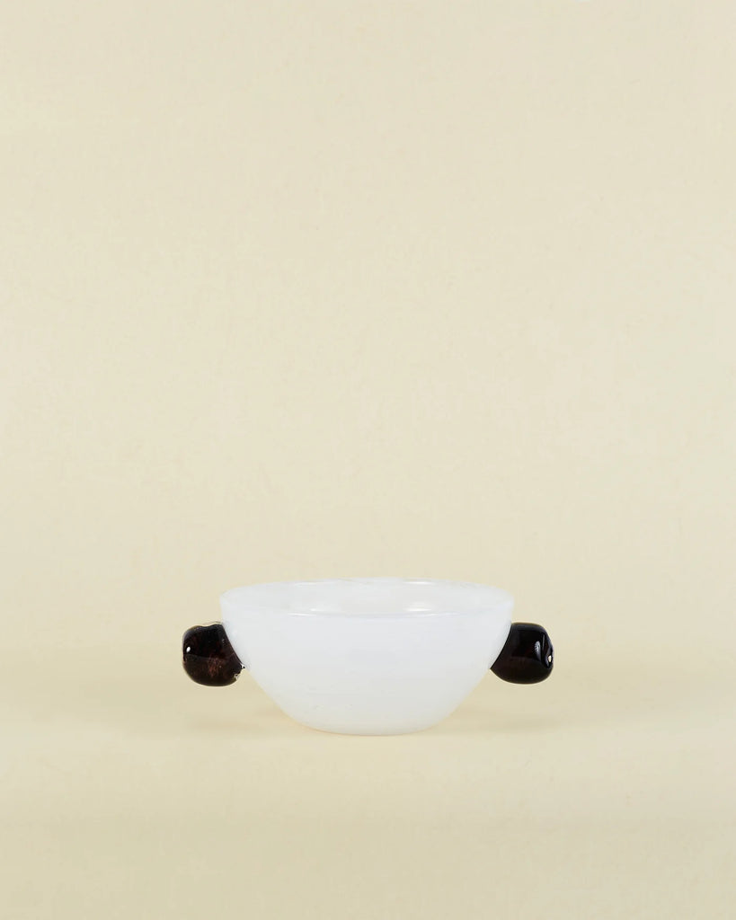 Glass Poppy Bowl (White/Black)