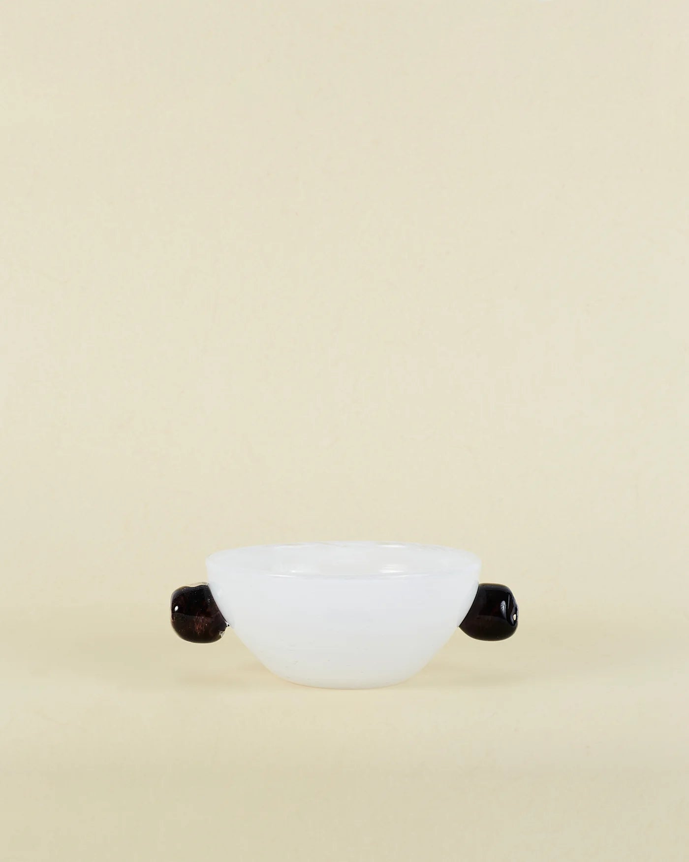 Glass Poppy Bowl (White/Black)